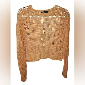 DKNY Jeans Hand Knit Orange Sweater